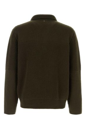 Ferragamo Mens Olive Green Wool Sweater 2866175olive Exterior: Virgin Maglieria