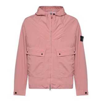 Stone Island Light Jackets, male, Pink, Size: M Light Compact Touch Poly-TC Jacket