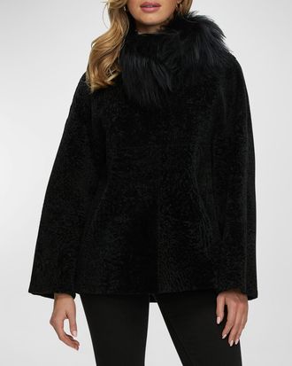 Gorski Reversible Lamb Shearling Jacket With Mongolian Lamb Shearling Collar