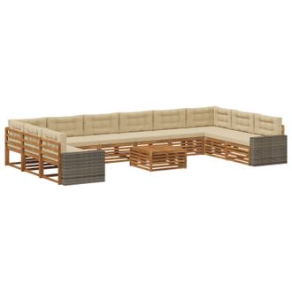 vidaXL Juegos De Sof&aacute;s 11 Uds. Madera De Acacia S&oacute;lida Vidaxl