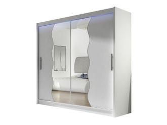 Mirjan24 Armario Closico Pallor X, Blanco, 215x180x57cm, Puertas De Armario: Correderas, N&uacute;mero De Estantes: 5, Led