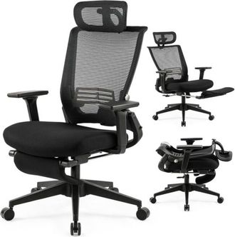 Elle Silla De Oficina Grande, Capacidad De Peso De 226 Kg, Dise&ntilde;o Ergon&oacute;mico De Malla, Soporte Lumbar Ajustable, Reposabrazos 4d, Base De Metal