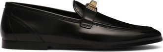 Dolce & Gabbana logo-appliqué leather loafers - men - Calf Leather/Calf Leather/Calf Leather/Goat Skin/Lamb Skin - 44 - Black