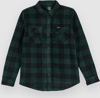 Volcom Bowered Fleece Kids Hemd gr&uuml;n