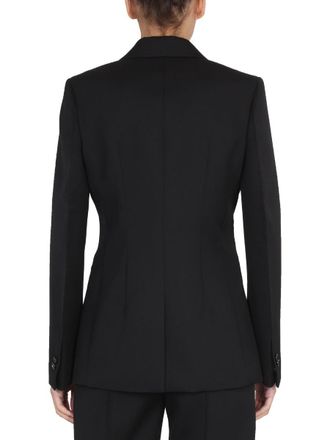 Bottega Veneta Satin Lapel Wool Blazer - Black