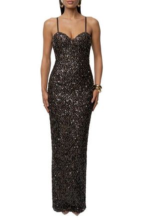 JLUXLABEL Jewel Opulence Sequin Gown in Brown at Nordstrom, Size X-Small