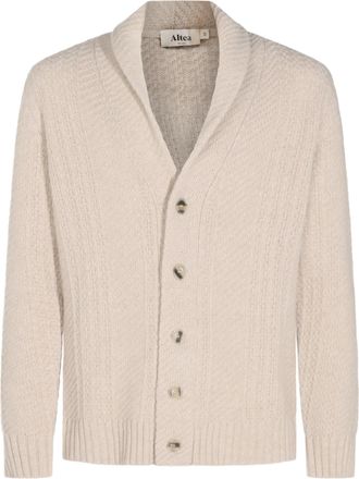 Altea Textured Knit Shawl Collar Button-Down Cardigan