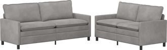 vidaXL Juego De Sof&aacute; 2 Uds. Gris Claro Terciopelo Vidaxl