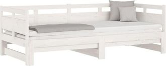 vidaXL Pull-out Day Bed without Mattress White 2x(80x200) cm Vidaxl