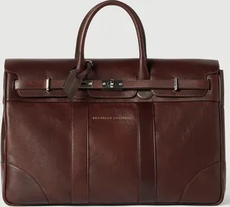 Brunello Cucinelli Calfskin country bag in Burgundy at Nordstrom