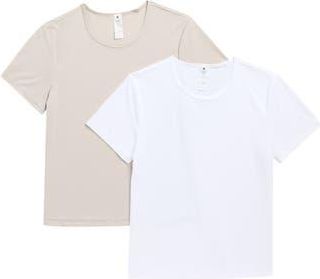 Yogalicious Pack of 2 Tara Air Cloud Jersey T-Shirt in Shadow Rock/White at Nordstrom Rack, Size X-Small
