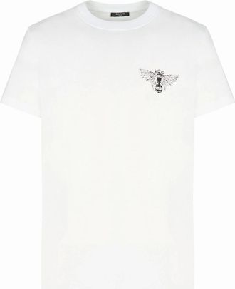 Balmain Mens SLIM WINGS PRINT T SHIRT - White - Size: 42