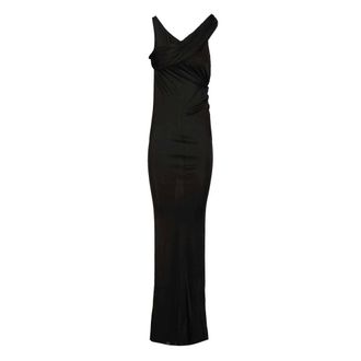 Rick Owens Sahara Asymmetrical Jersey Long Dress - female - Rick Owens - Gowns - Black - S - Dresses