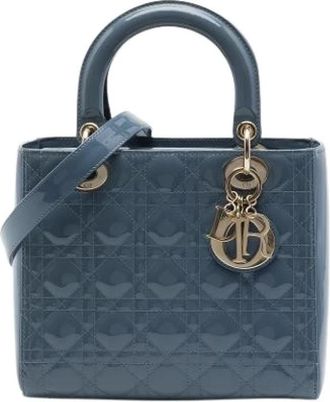 Dior Pre-owned Lady Dior Handbag - Dames - Vintage Handtas - Blauw - ONE Size - Leer - Vintage
