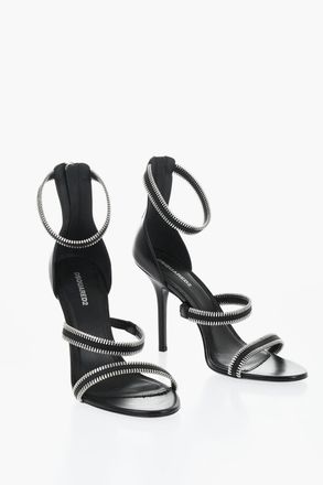 Dsquared2 Leather Ankle Strap Sandals With Zip Details 10cm Dsquared2