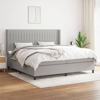 vidaXL Vidaxl - Cama Box Spring Con Colch&oacute;n Tela Gris Claro 200x200 Cm