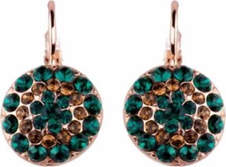 Mariana Womens Deep Forest Earrings In Green / Amber