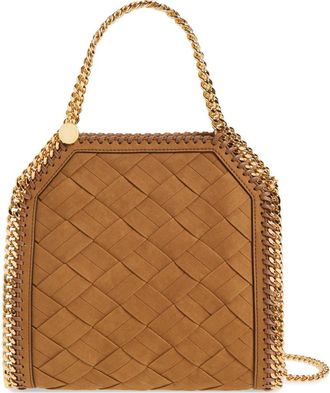 Stella McCartney Mini Falabella Woven Faux Suede Crossbody Bag in Brandy at Nordstrom
