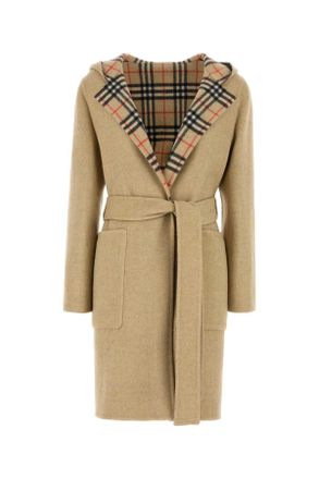 Burberry Womens Beige Wool Reversible Coat - Tan - Size EU 36 (Womens)