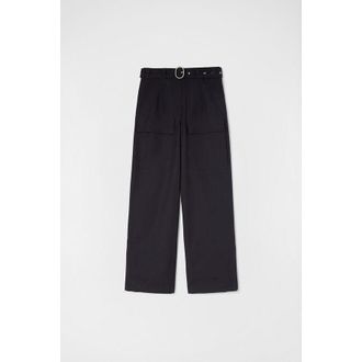 Jil Sander Dark Blue Wide Leg Trousers, Brand Size 48 ( US Size 32 )