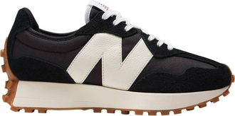 New Balance Womens 327 Athletic Shoe In Black/white Suede