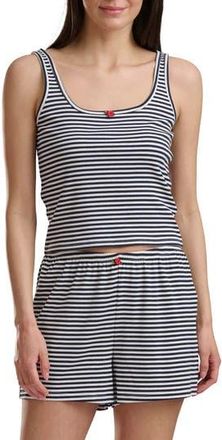 Splendid Feeder Striped Tank and Boxer Pajamas in Feeder Stripe Sky Captain at Nordstrom Rack, Size X-Small