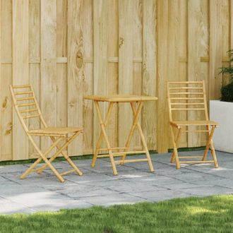 vidaXL Juego De Mesa Y Sillas De Jard&iacute;n 3 Piezas Bamb&uacute; Vidaxl