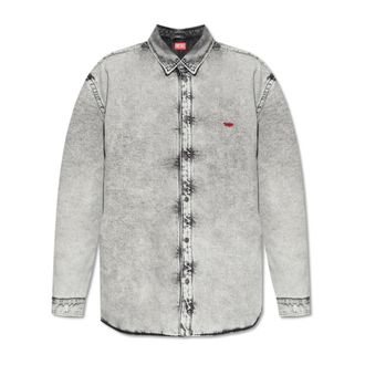 Diesel Insulated Denim Shirt - Heren - Casual Overhemden - Grijs - M - Denim - Overhemden