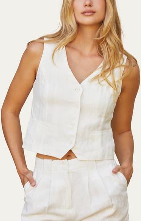 Crescent Linen Vest in White at Nordstrom, Size X-Small