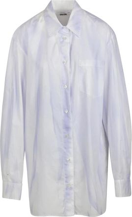 Mauro Grifoni Tie-Dye Poplin Overhemd - Dames - Overhemden - Paars - 2XS - Overhemden
