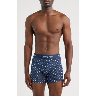 Tommy John Second Skin 4-Inch Boxer Briefs in Dress Blues Geo Putter at Nordstrom, Size X-Large