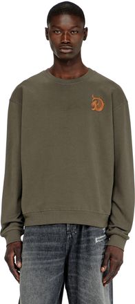 Diesel Sweatshirt with embroidery and flock print - Sweaters - Man - Green
