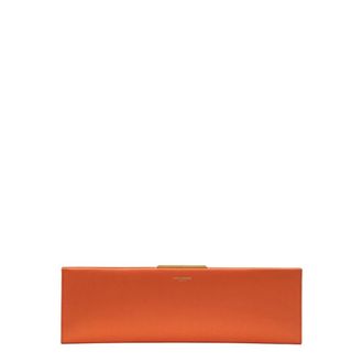 Saint Laurent Tassen, Dames, Oranje, ONE Size, Satijn, Midnight Large Clutch