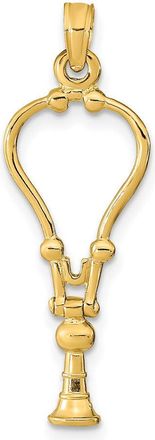 Diamond2Deal 14k Gold 3-D Stethoscope Pendant