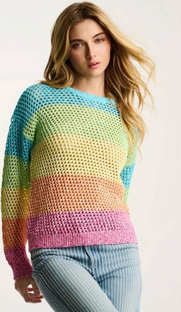 Lisa Todd Crochet Sweater In Multi