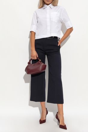 Max Mara Creased Trousers Novella, Womens, Navy Blue