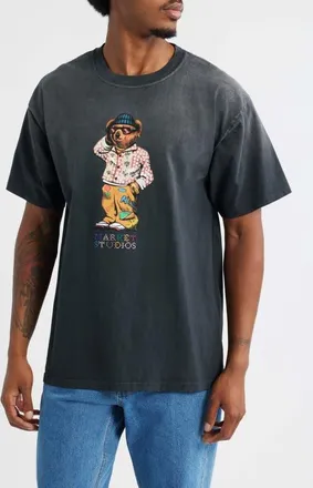 Market Folk Bear Graphic T-Shirt in Pirate-Black at Nordstrom, Size Xx-Large