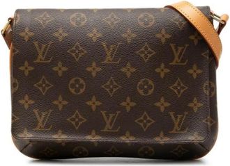 Louis Vuitton Tweedehands Canvas Louis Vuitton tassen - Dames - Vintage Schoudertas - Bruin - ONE Size - Vintage