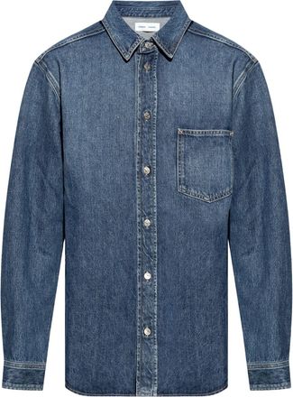 Sams&oslash;e & Sams&oslash;e long-sleeve organic cotton denim shirt - men - Organic Cotton - S - Blue