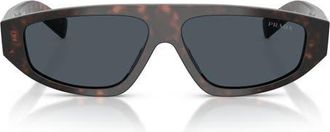 Prada 57mm Irregular Sunglasses in Root Havana /Dark Grey at Nordstrom