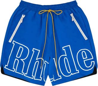 Rhude logo-print swim shorts - Blue