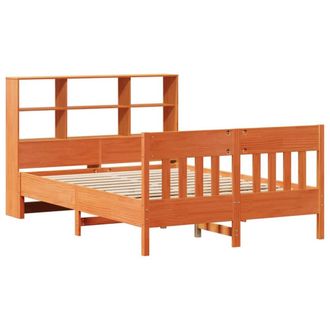 Berkfield Home Beautiful Bed Frame without Mattress Wax Brown 140x190 cm Solid W
