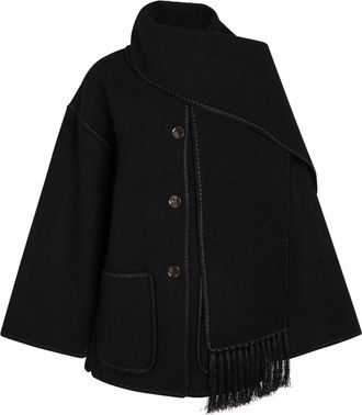 Toteme Scarf-effect Wool-blend Jacket - Black - 44 (UK16 / XL)