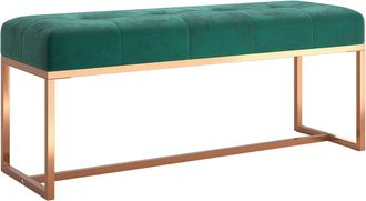 vidaXL Vidaxl - Banco De Terciopelo Verde Oscuro 110x36x45 Cm