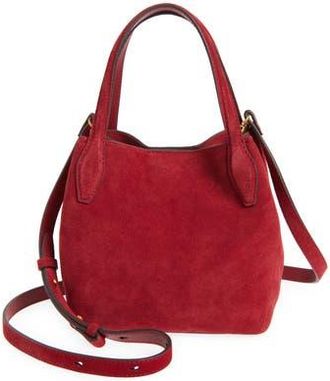 Madewell The Mini Suede Shopper Tote in Wild Cranberry at Nordstrom Rack