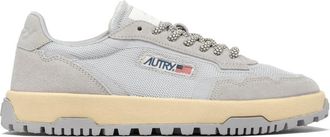 Autry Grijze Veterschoenen met Mesh en Su&egrave;de - Dames - Sneakers - Grijs - 37 EU - Su&egrave;de - Schoenen