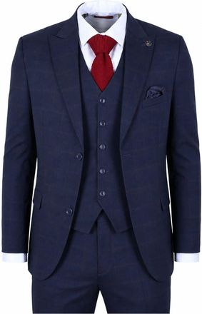 PAUL ANDREW Windowpane Check 3 Piece Suit