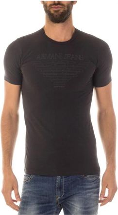 Armani Jeans Grijs Donker Model - Heren - T-shirts - Grijs - XL - Katoen - Tops