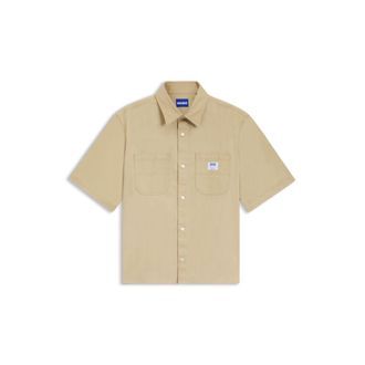 HUGO BOSS Oversize-fit shirt in slub cotton with patch pockets