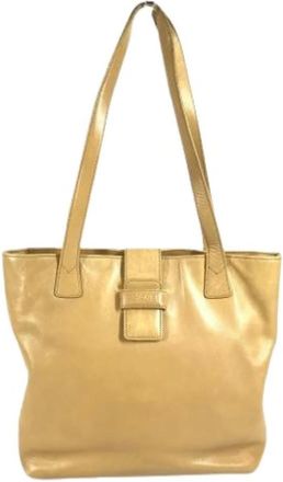Chanel Pre-owned Leren Tote Bag - Dames - Vintage Shopper - Beige - ONE Size - Leer - Vintage